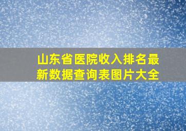 山东省医院收入排名最新数据查询表图片大全