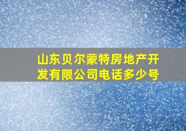 山东贝尔蒙特房地产开发有限公司电话多少号