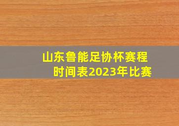 山东鲁能足协杯赛程时间表2023年比赛