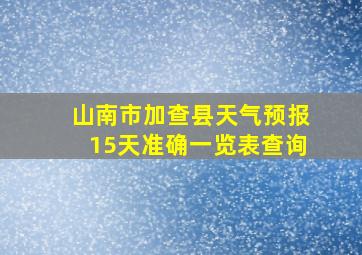 山南市加查县天气预报15天准确一览表查询