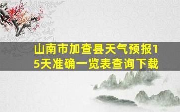 山南市加查县天气预报15天准确一览表查询下载