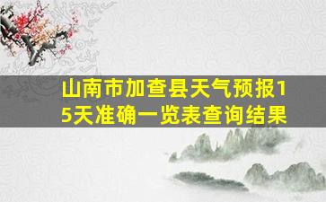 山南市加查县天气预报15天准确一览表查询结果