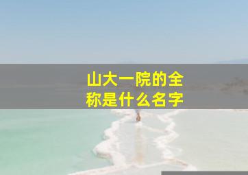 山大一院的全称是什么名字