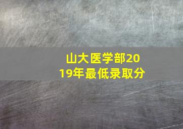 山大医学部2019年最低录取分