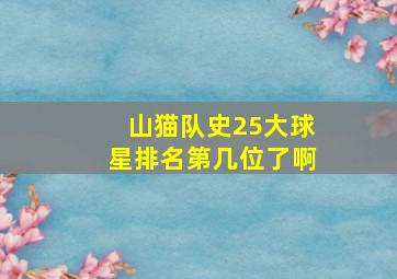 山猫队史25大球星排名第几位了啊