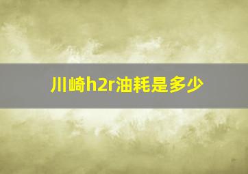 川崎h2r油耗是多少