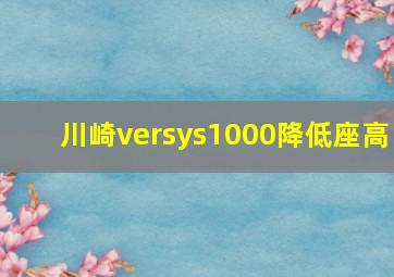 川崎versys1000降低座高