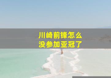 川崎前锋怎么没参加亚冠了