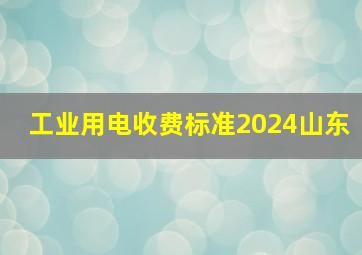 工业用电收费标准2024山东