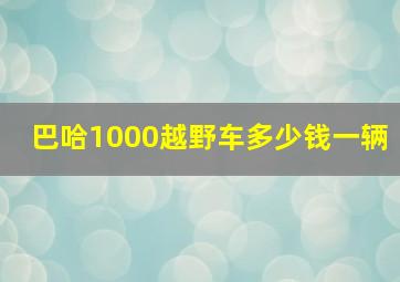 巴哈1000越野车多少钱一辆