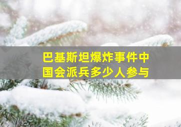 巴基斯坦爆炸事件中国会派兵多少人参与