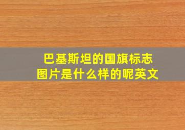 巴基斯坦的国旗标志图片是什么样的呢英文