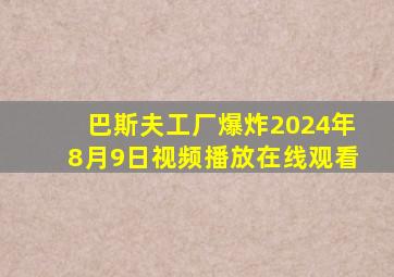 巴斯夫工厂爆炸2024年8月9日视频播放在线观看