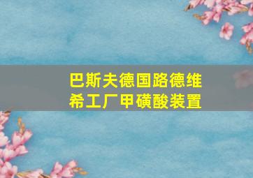 巴斯夫德国路德维希工厂甲磺酸装置