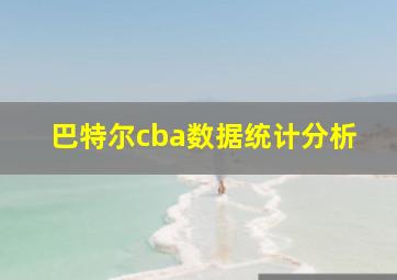 巴特尔cba数据统计分析