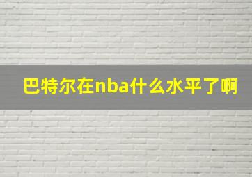 巴特尔在nba什么水平了啊