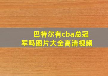 巴特尔有cba总冠军吗图片大全高清视频