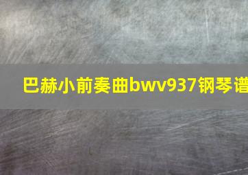 巴赫小前奏曲bwv937钢琴谱