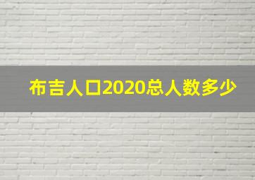 布吉人口2020总人数多少