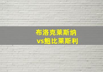 布洛克莱斯纳vs鲍比莱斯利