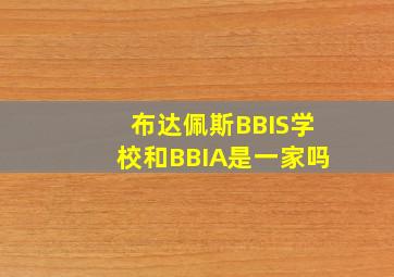 布达佩斯BBIS学校和BBIA是一家吗