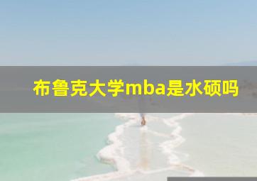 布鲁克大学mba是水硕吗