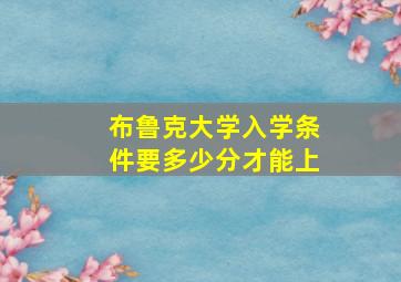 布鲁克大学入学条件要多少分才能上