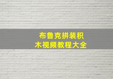 布鲁克拼装积木视频教程大全