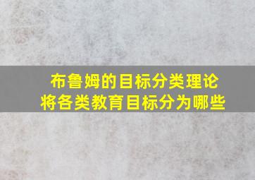 布鲁姆的目标分类理论将各类教育目标分为哪些