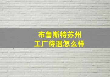 布鲁斯特苏州工厂待遇怎么样