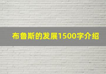 布鲁斯的发展1500字介绍