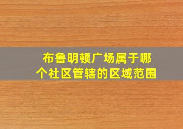 布鲁明顿广场属于哪个社区管辖的区域范围