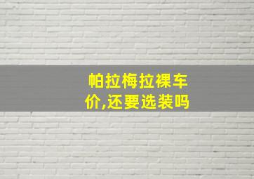 帕拉梅拉裸车价,还要选装吗