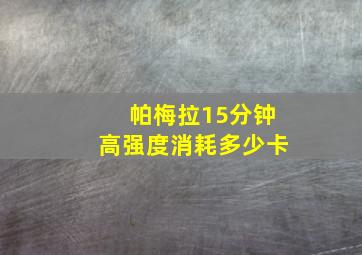 帕梅拉15分钟高强度消耗多少卡