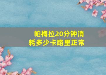 帕梅拉20分钟消耗多少卡路里正常