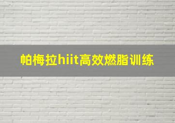 帕梅拉hiit高效燃脂训练