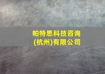 帕特思科技咨询(杭州)有限公司