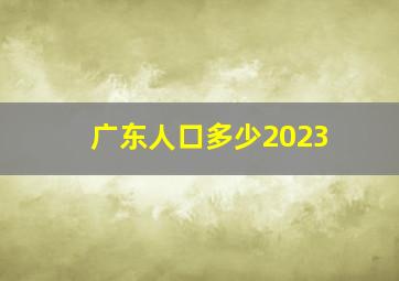 广东人口多少2023