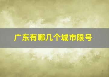 广东有哪几个城市限号