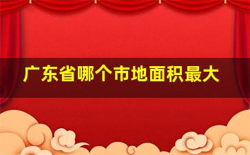 广东省哪个市地面积最大