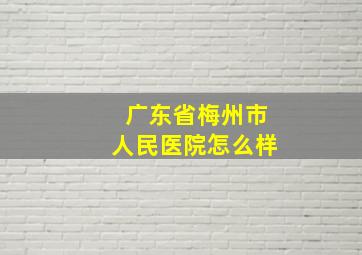 广东省梅州市人民医院怎么样