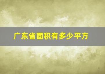 广东省面积有多少平方