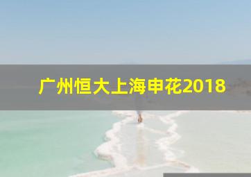 广州恒大上海申花2018