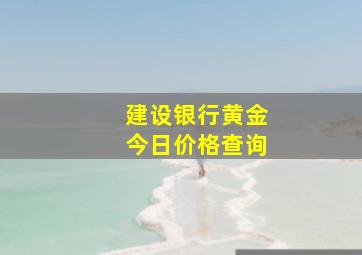 建设银行黄金今日价格查询