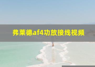 弗莱德af4功放接线视频