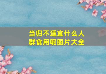 当归不适宜什么人群食用呢图片大全