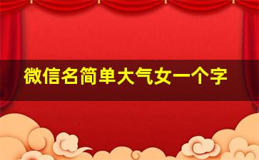 微信名简单大气女一个字