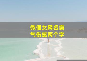 微信女网名霸气伤感两个字