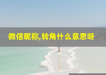 微信昵称,转角什么意思呀