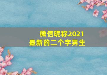 微信昵称2021最新的二个字男生